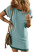 Textured Colorblock Edge Patched Pocket T Shirt Dress